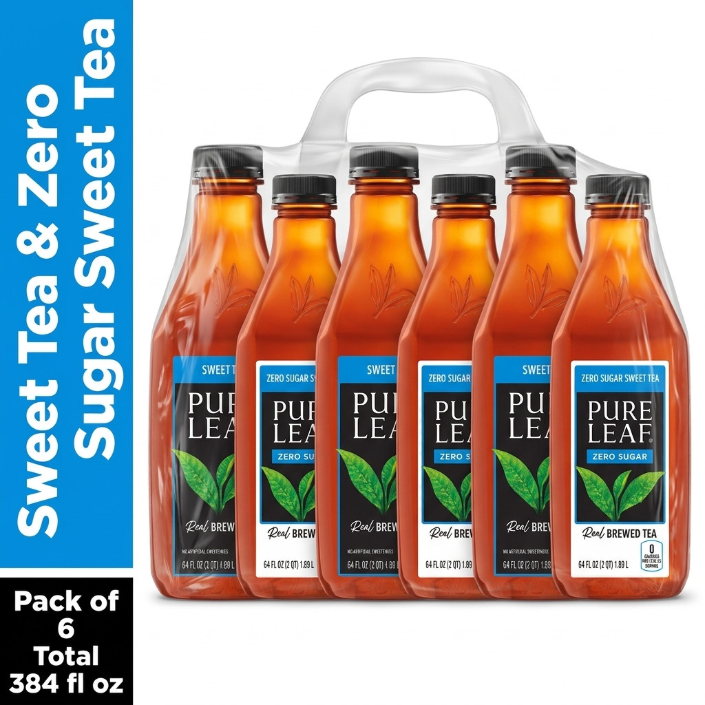 Pure Leaf Sweet & Zero Sugar Sweet Tea 64oz 6 Pack Variety Beverage