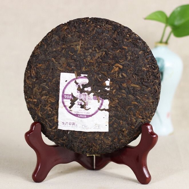 Yunnan Haiwan”Lao Tong Zhi” 908 Menghai Pu Erh Tea Cake 141 Puer Cooked Tea 200g