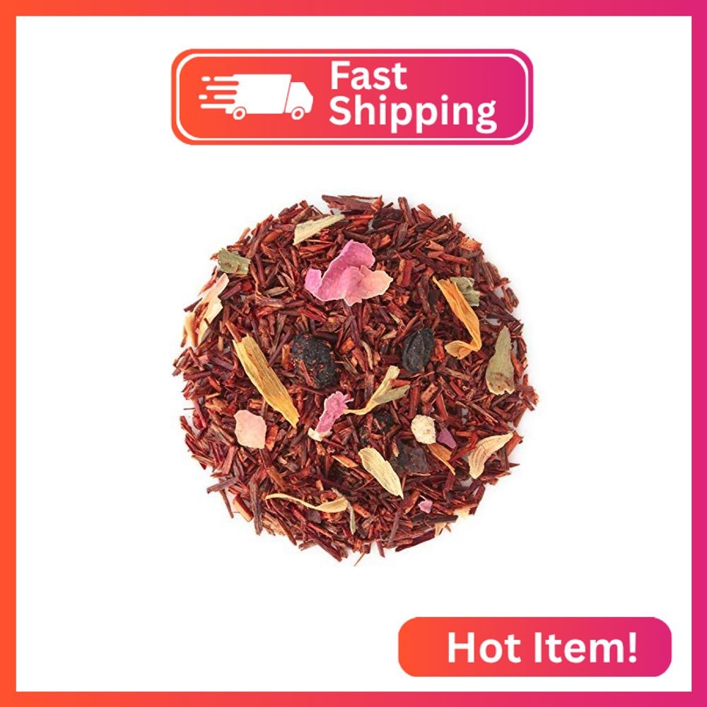 Teabloom Organic Herbal Tea, African Safari Loose Leaf Tea, Sweet Rooibos Blend