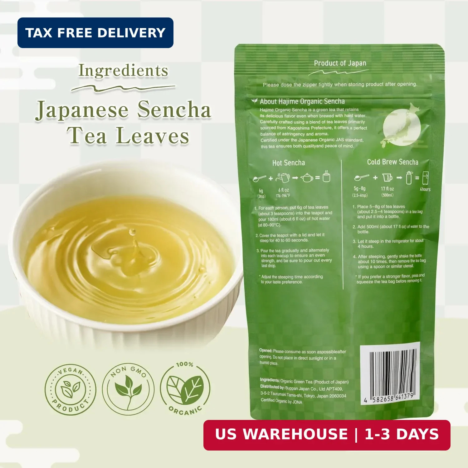 Sencha Green Tea – Organic Japanese Green Tea Loose Leaf, 80g Organic Loose Leaf