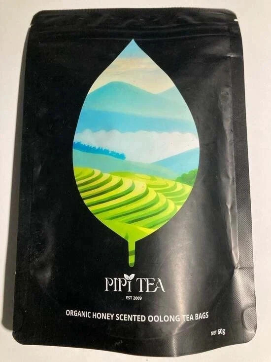 PIPI TEA Organic Honey Scented Oolong Tea Bags, 60g (20 Count) 4 pc