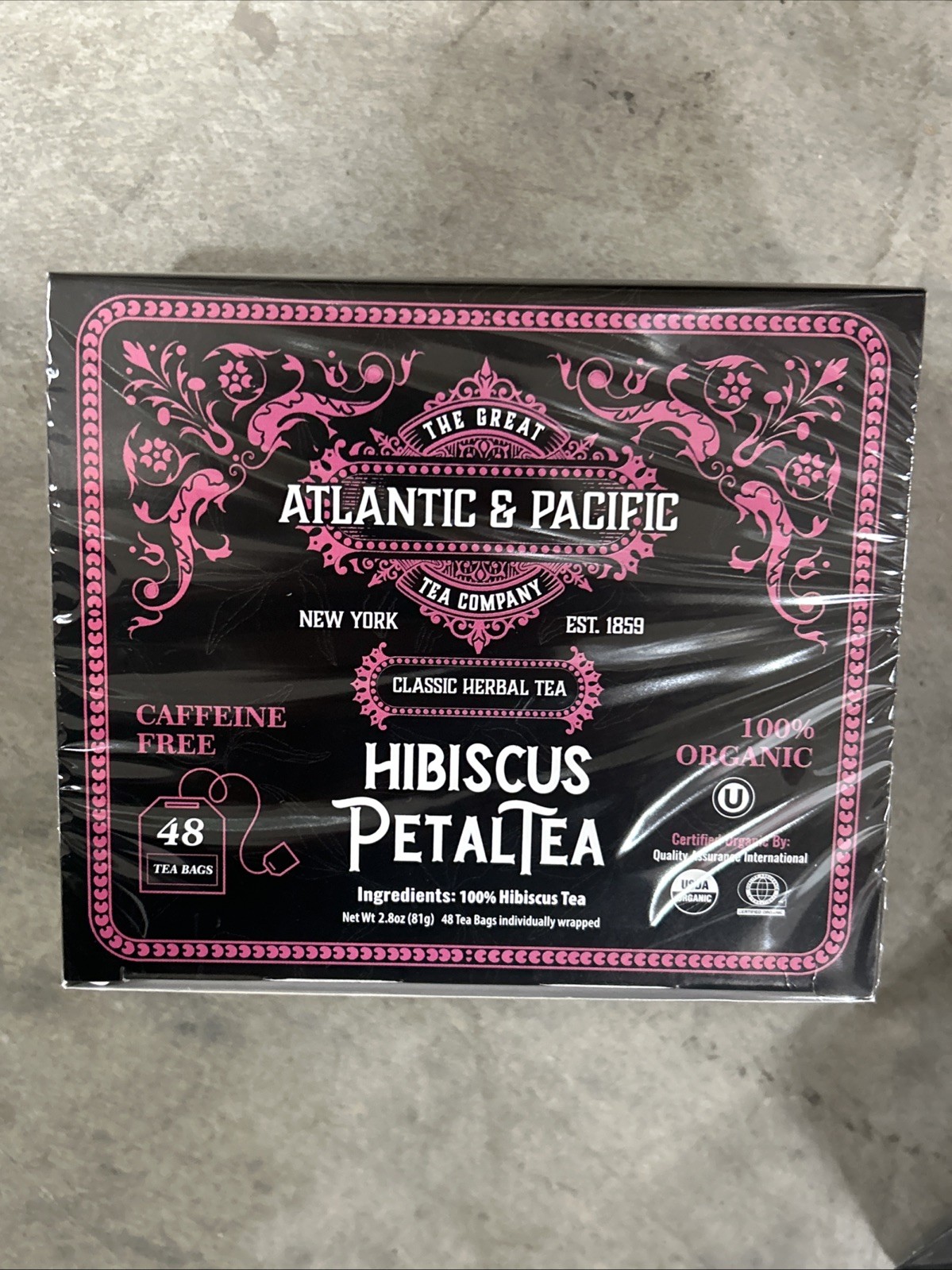 A&P Organic Hibiscus Petal Tea 2 48 Count boxes Atlantic Pacific