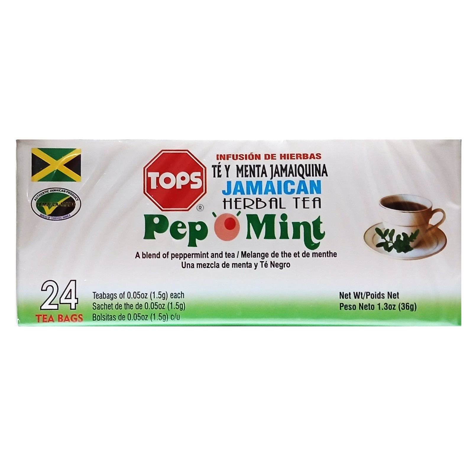 Tops Jamaican Pep-Mint Herbal Tea – 24 Tea Bags (Pack of 2)