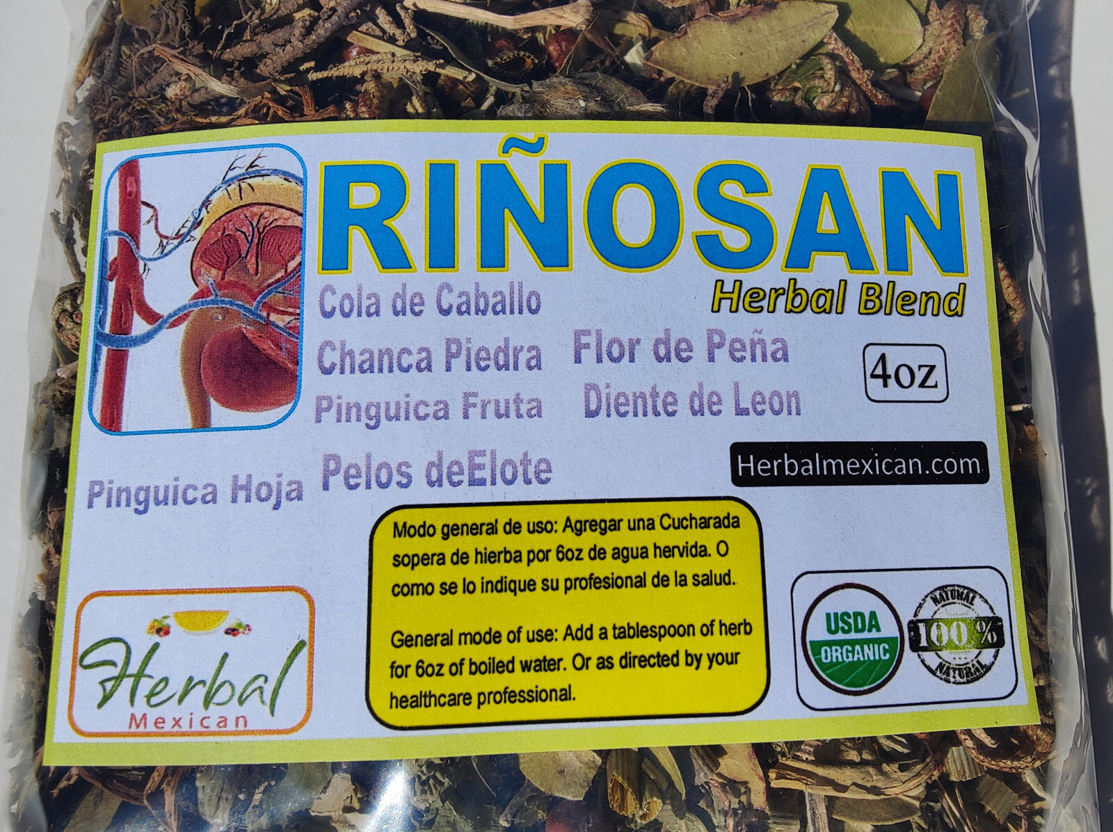 4oz Rinosan Compuesto – Riñosan Herbal Blend – Rinosan/Riñosan Tea