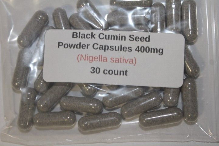 Black Cumin Seed Powder Capsules (Nigella sativa) 400 mg. 30 count