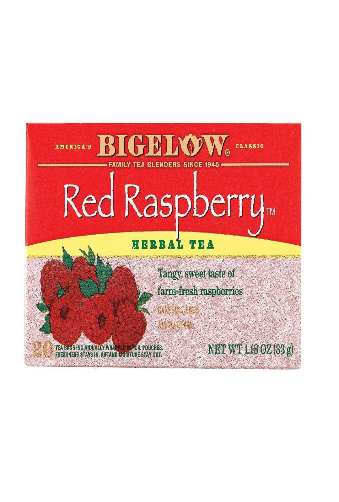 Bigelow Red Raspberry Tea Caffeine Free 20 Count Kosher – Caffeine Free