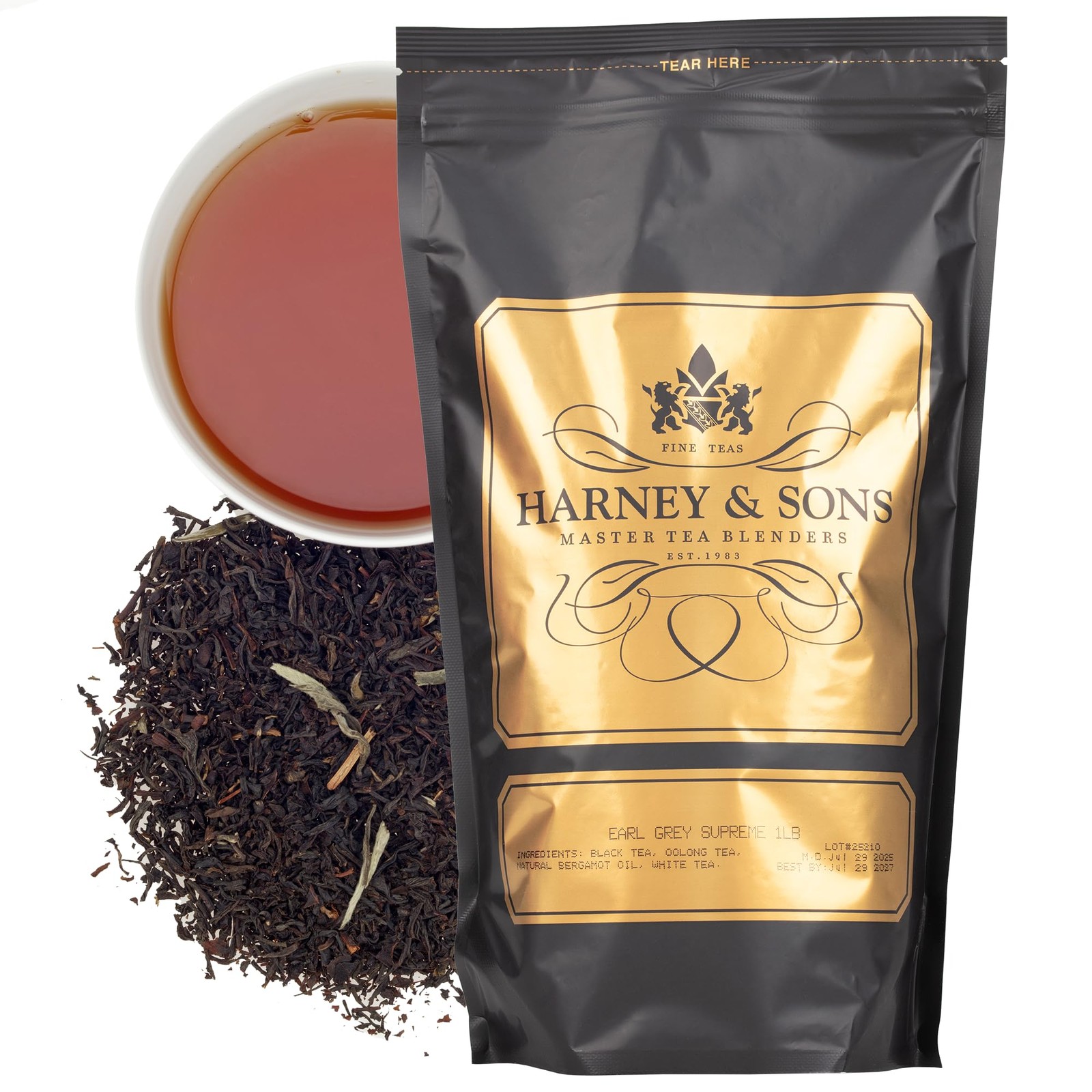 Harney & Sons Earl Grey Supreme Tea, Loose 16 Ounce (Pack of 1),