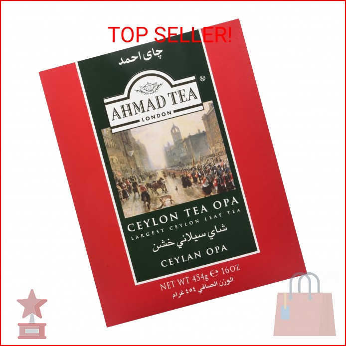 Ahmad Tea Black Tea, Ceylon Opa Loose Leaf, 454g – Caffeinated & Sugar-Free