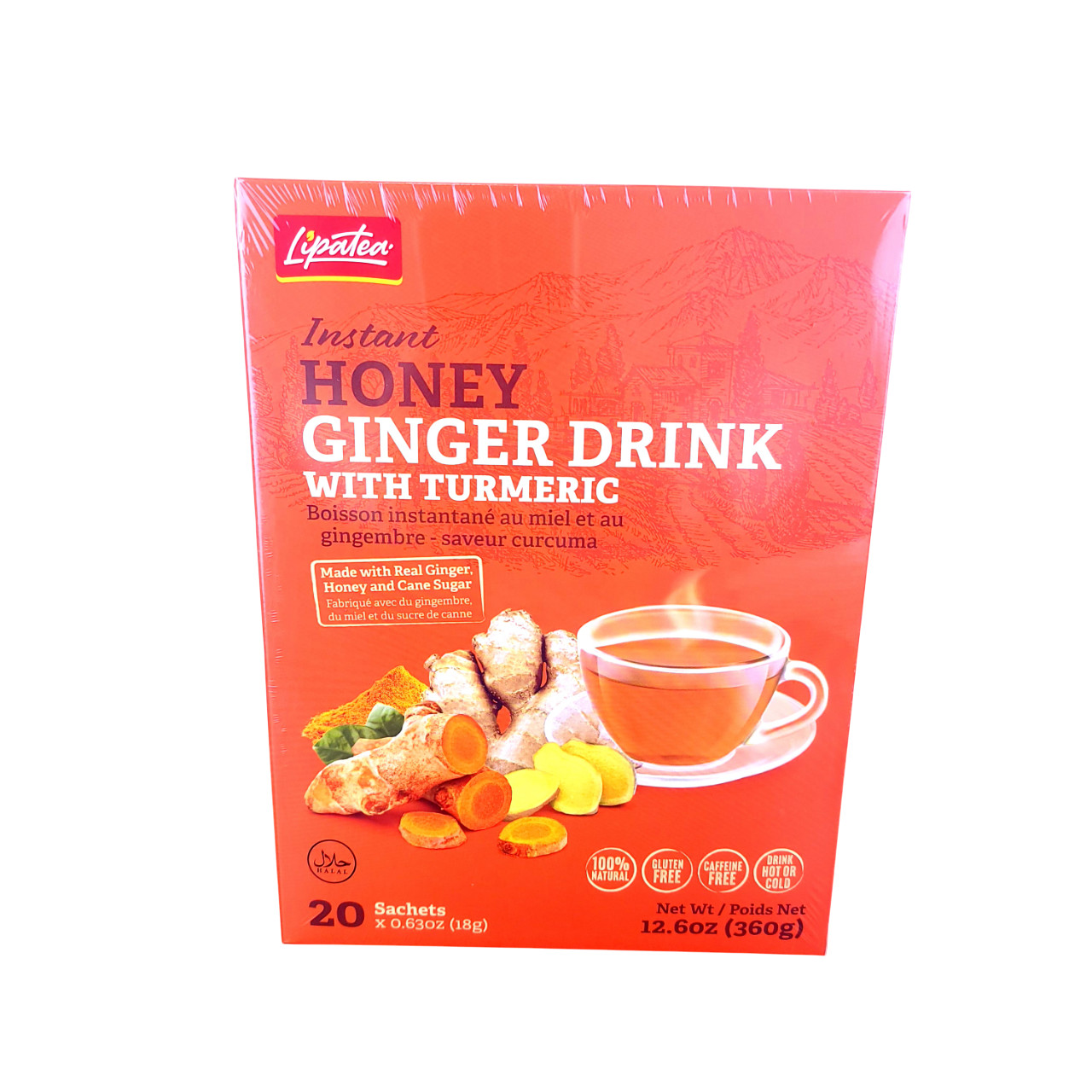 Instant Honey Ginger Drink With Turmeric By Lipatea 20x Sachets (18g x 20) Net