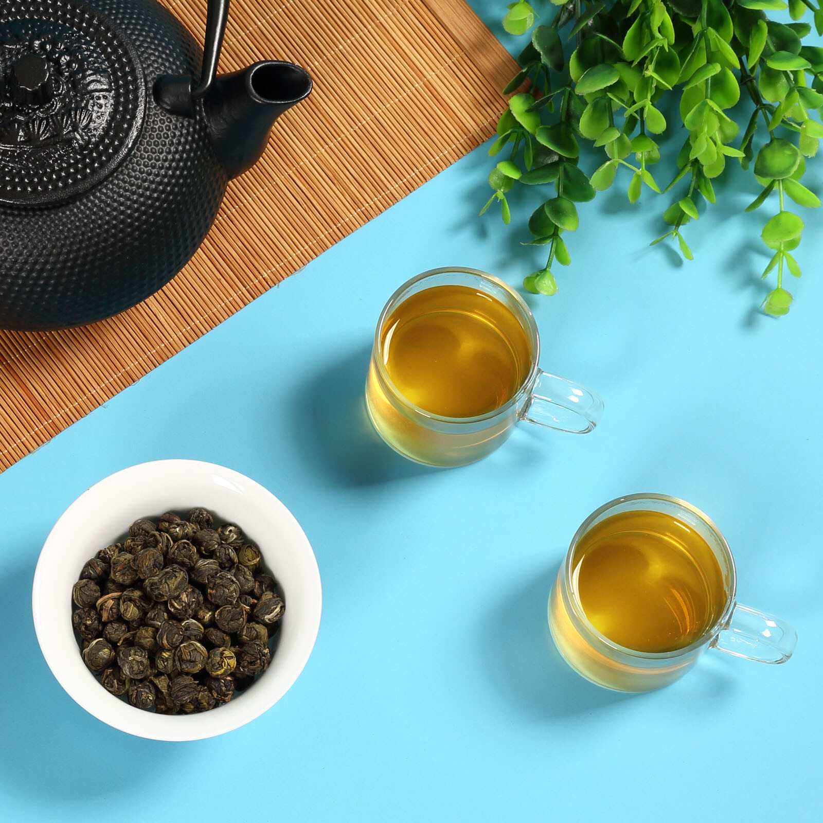 GOARTEA 250g Premium Jasmine Dragon Pearl Loose Leaf Chinese Green Tea Hand Roll