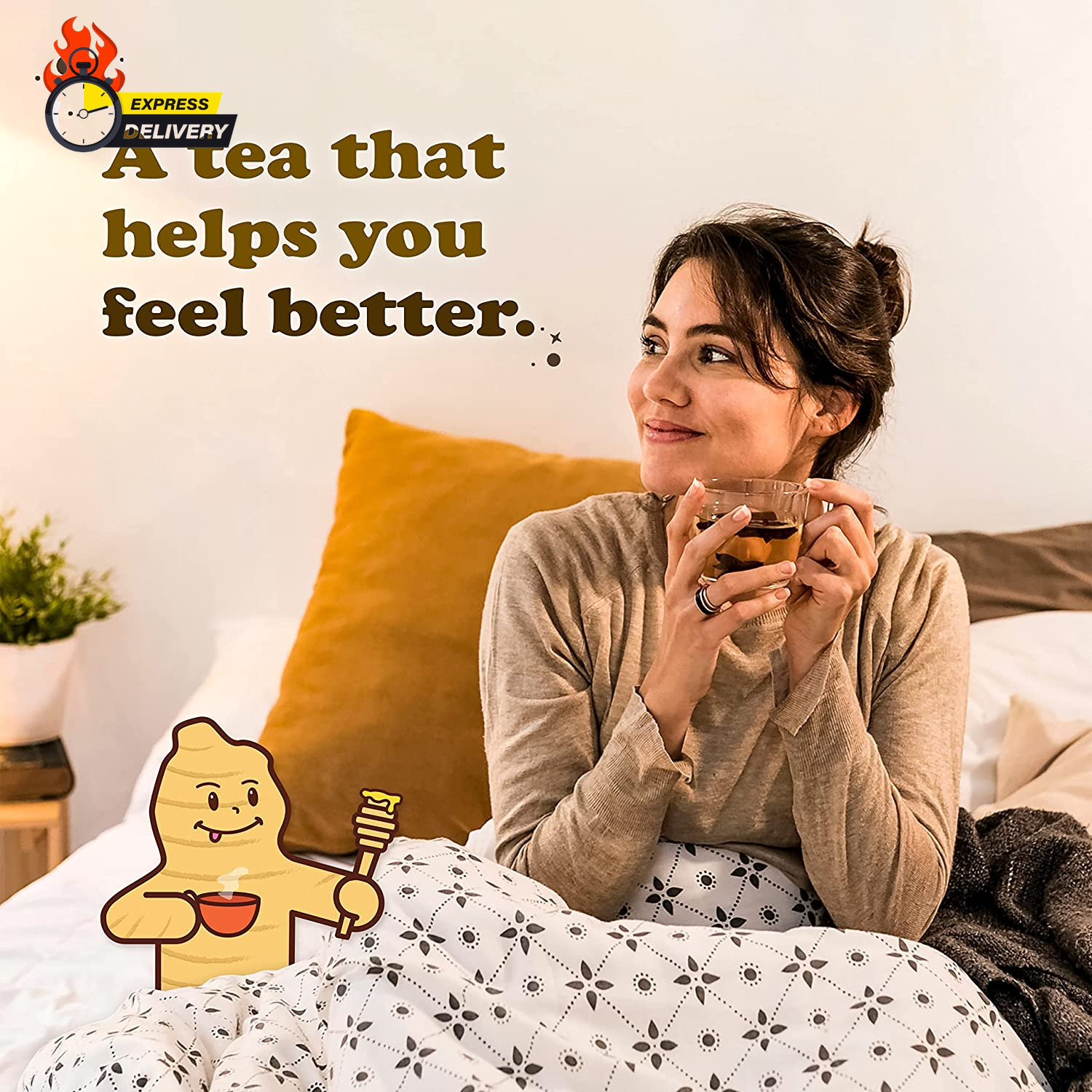 Honey Ginger Tea, Cinnamon, 18 Grams, 20 Bags (Pack of 2)