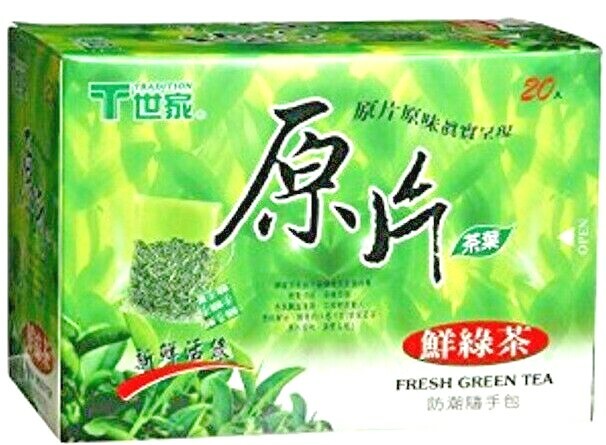 6 packs of 20 Bags Whole Leaf Tea – TRANDITION FRESH GREEN TEA Foil Wrapped Bag
