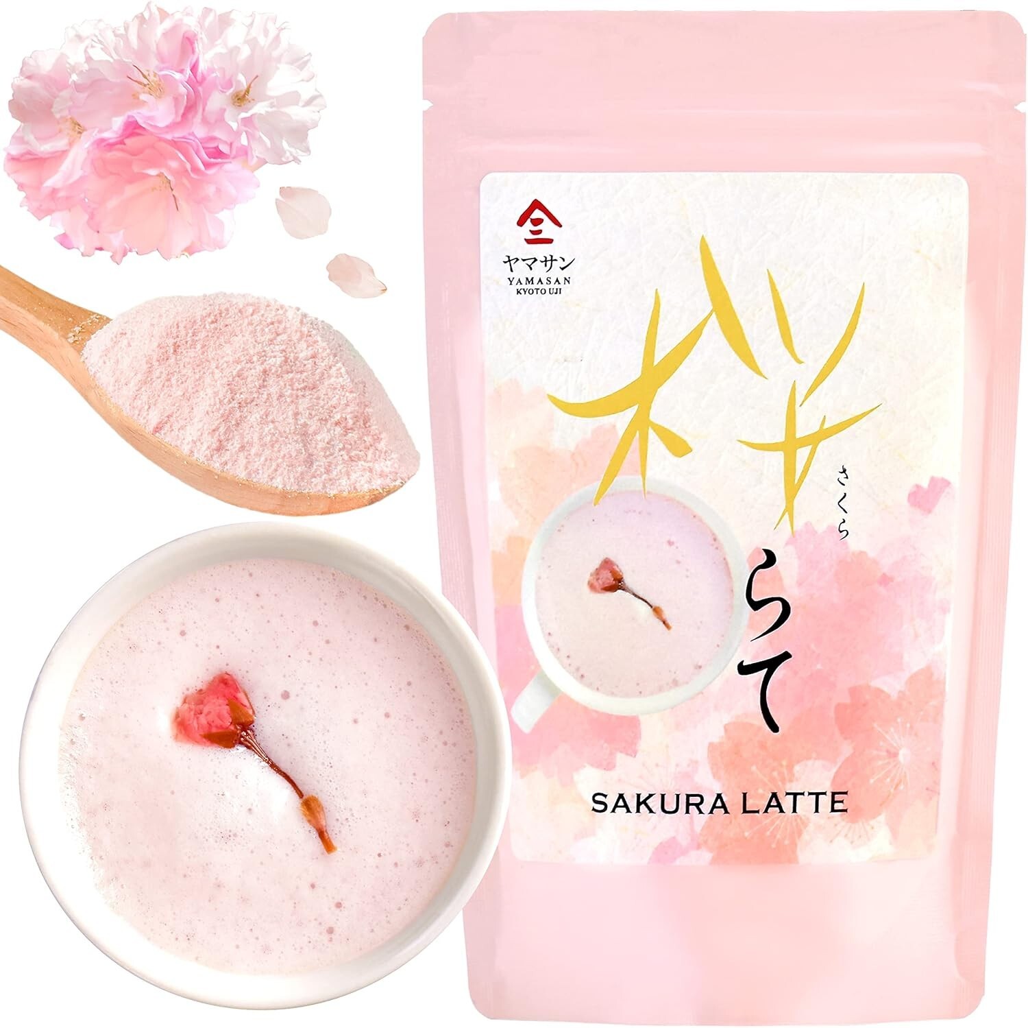 Set of 3 !! Sakura Latte 100g Powder Cherry Blossom Latte Kyoto Uji Yamasan
