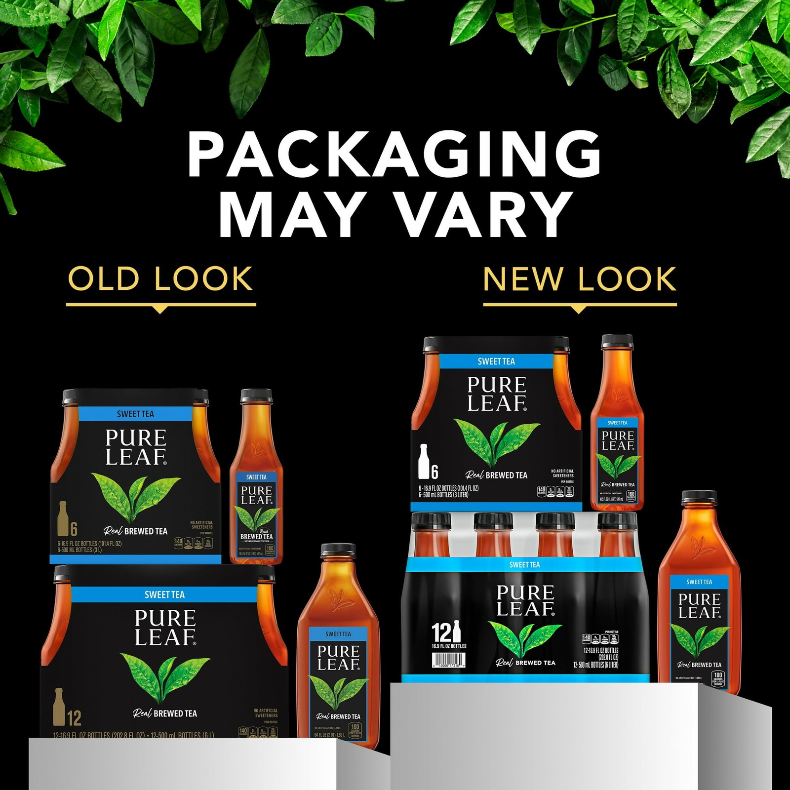 Pure Leaf Iced Tea, Unsweetened Real Brewed Tea, Zero Sugar & Zero Calories, 18