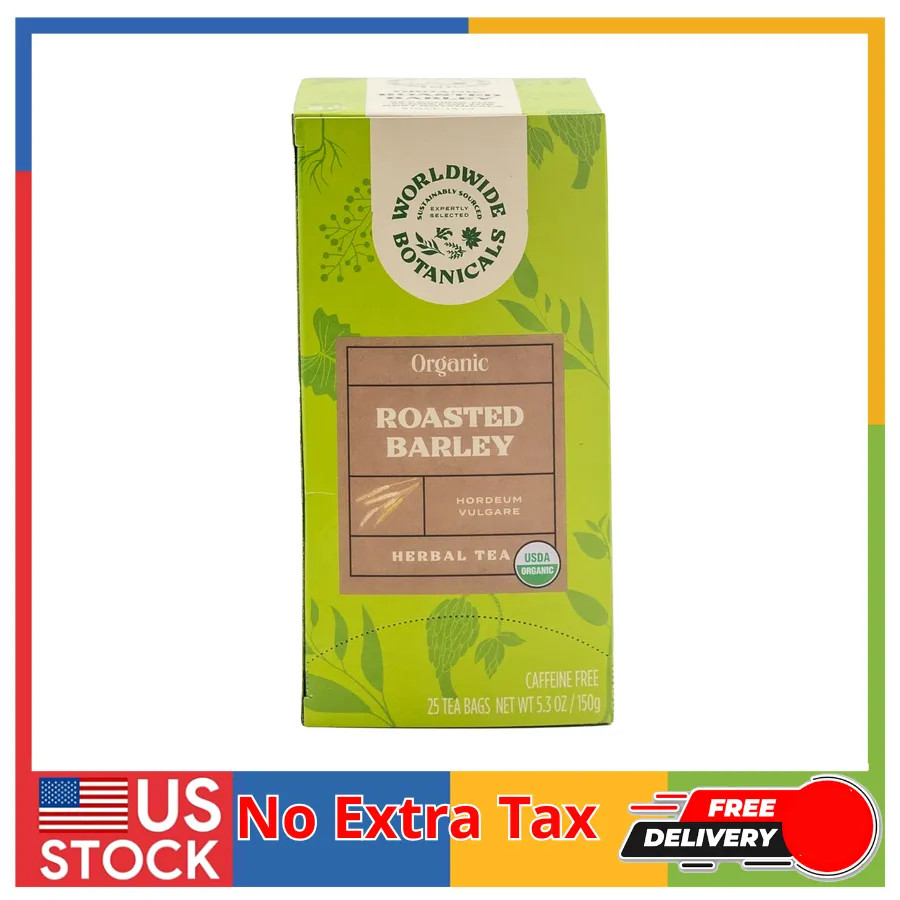 Worldwide Botanicals Organic Roasted Barley Tea 25 Bags Caffeine Free Mugicha