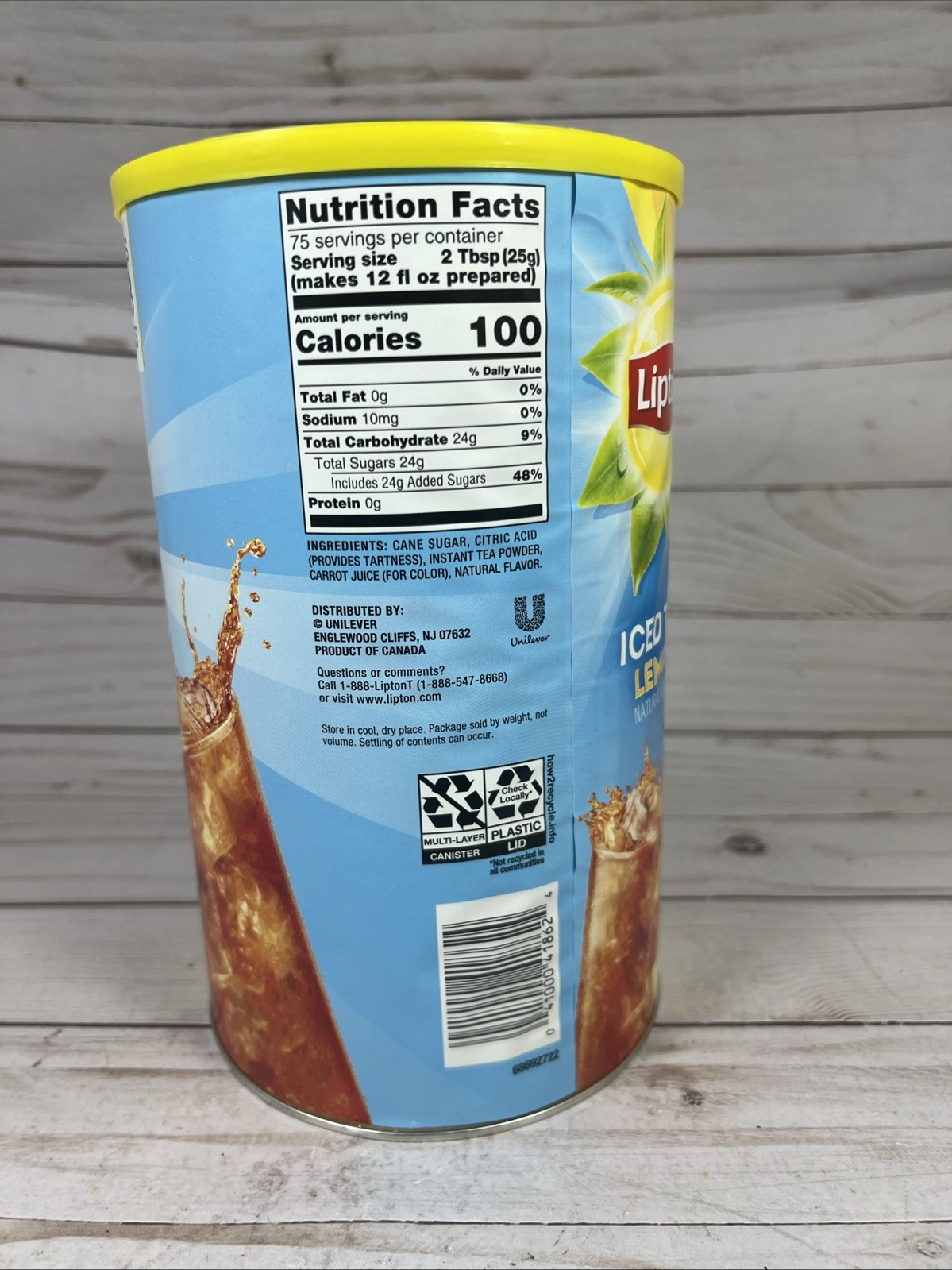Lipton Sweetened Iced Tea Mix Lemon 28 Quarts Powder 8/2026