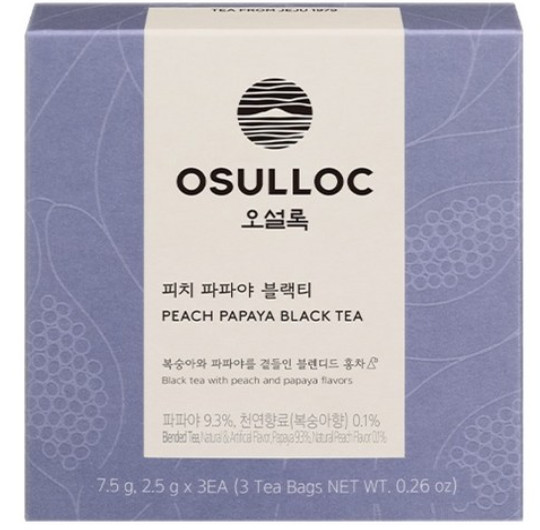 OSULLOC Peach Papaya Black Tea Pyramid Bags 2.5g 10 Bags 1 Pack