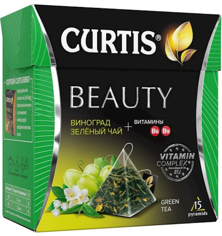 Curtis Green Vitamin Tea BEAUTY GRAPE 15 Pyramids RF NO GMO Made Russia USSeller
