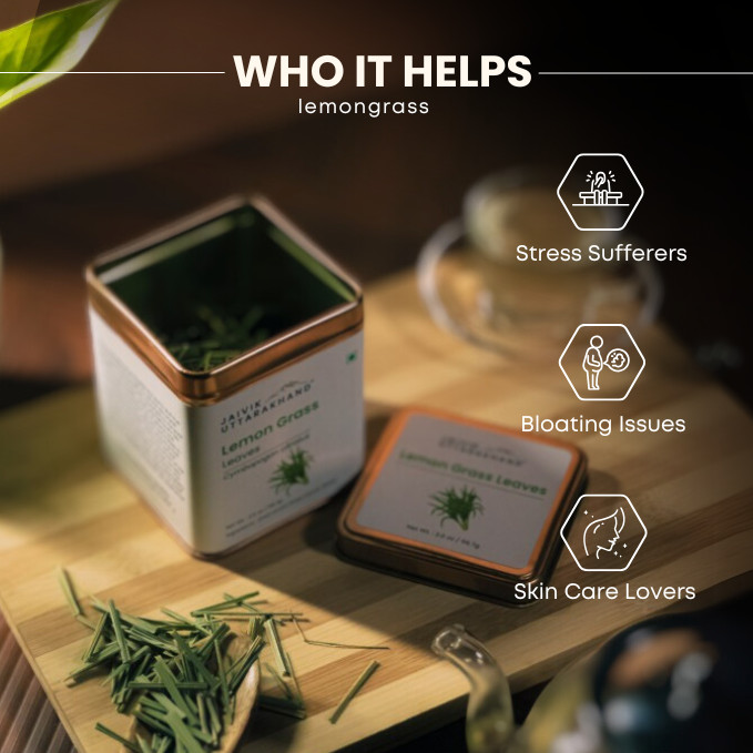 Jaivik Uttarakhand – Lemongrass Tea, Dried Cymbopogon Loose Leaves, fever grass