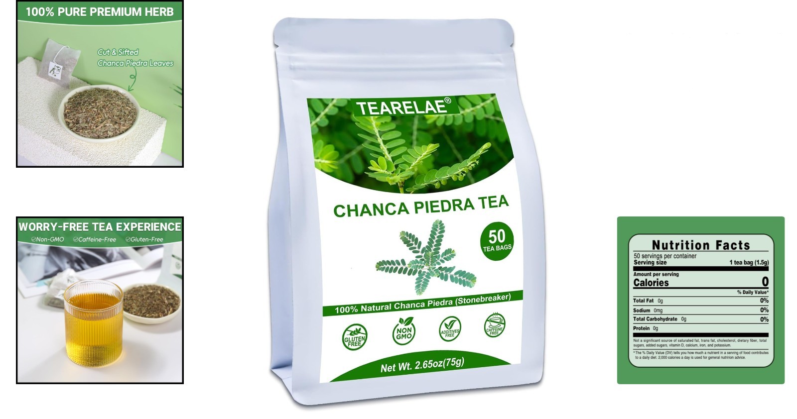 50 Count Chanca Piedra Tea Bags – Natural Herbal Remedy for Cleanse and Health
