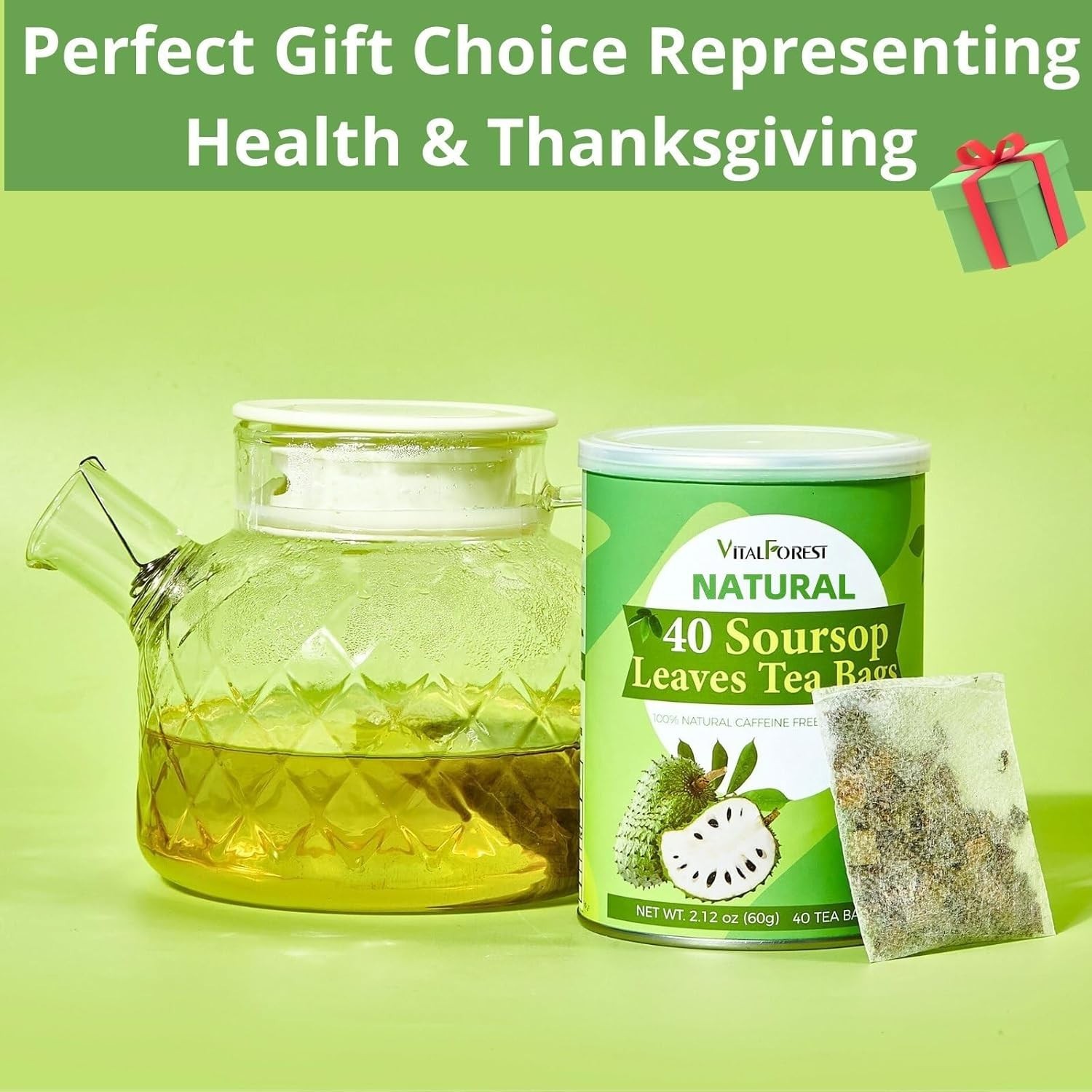 Soursop Graviola Leaf Tea Bags – 40 Count of Stress Relief and Wellness