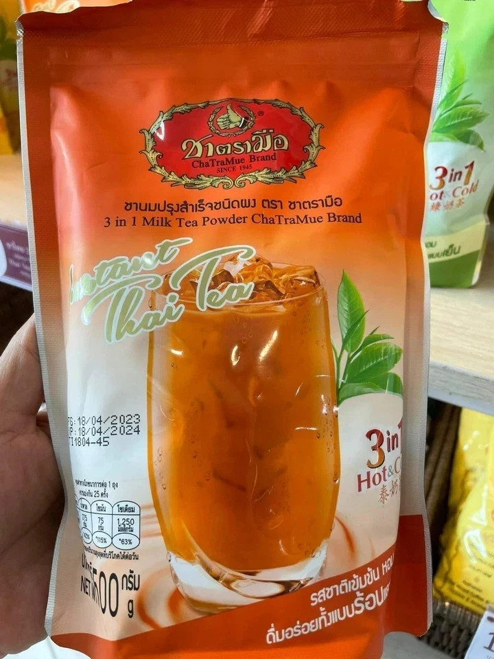 Cha TraMue Brand 3 in 1 Thai Milk Tea Powder Instant Thai Tea Pack 500g