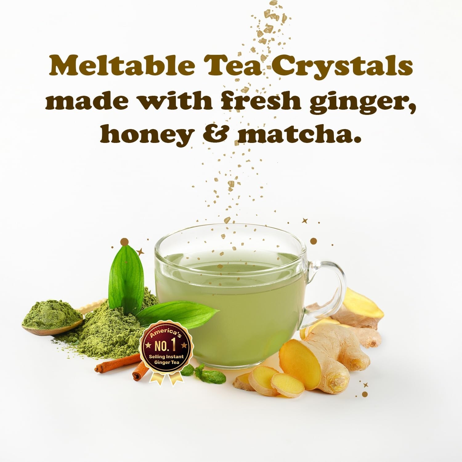 Pocas Honey Ginger Tea Matcha Instant Non GMO Gluten Caffeine Free 20 Ct 2 Boxes