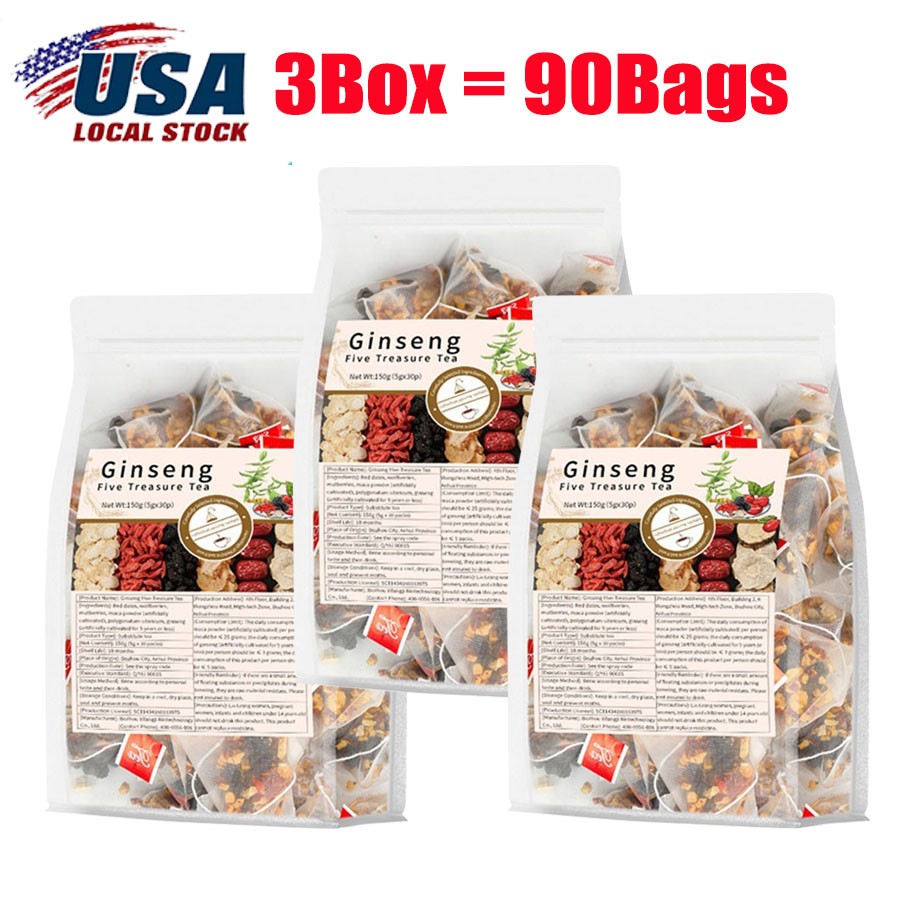 Ginseng Five Treasure Tea – Kidney Boost, Red Date Herbal Blend 150g/30bags