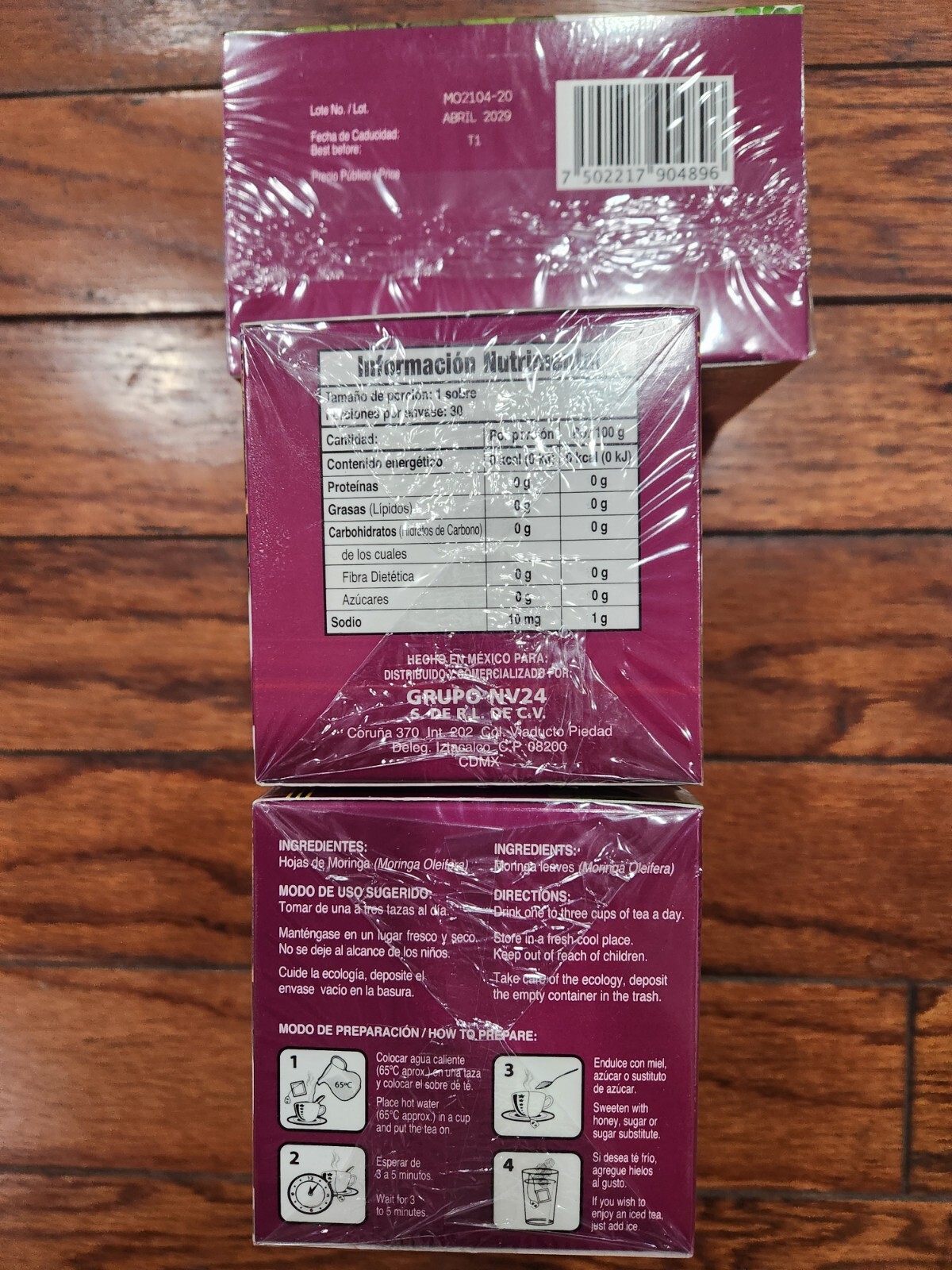 3 GN+VIDA MORINGA TEA CONTAINS 30 TEA BAGS EACH 04/2029 SEALED MADE IN MEXICO