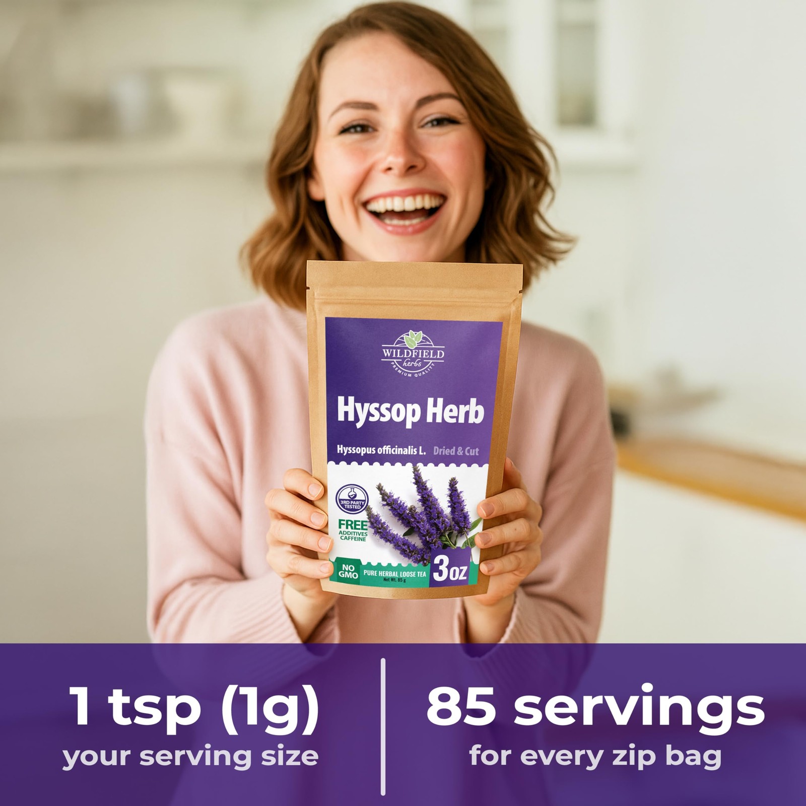 Hyssop Dried Herb Tea – 3 oz 85g Organic Herbal Remedy for Wellness