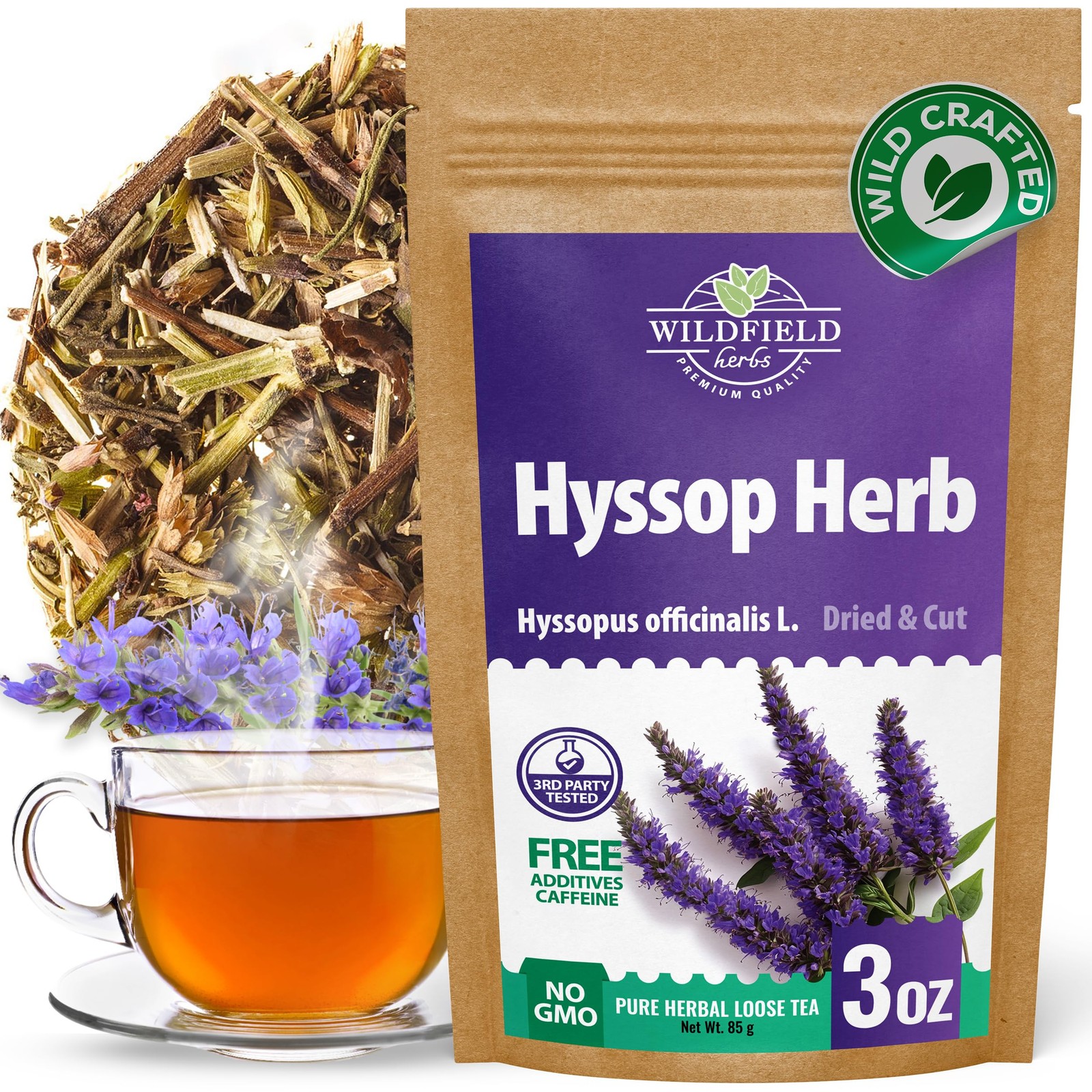 Hyssop Dried Herb Tea – 3 oz 85g Organic Herbal Remedy for Wellness