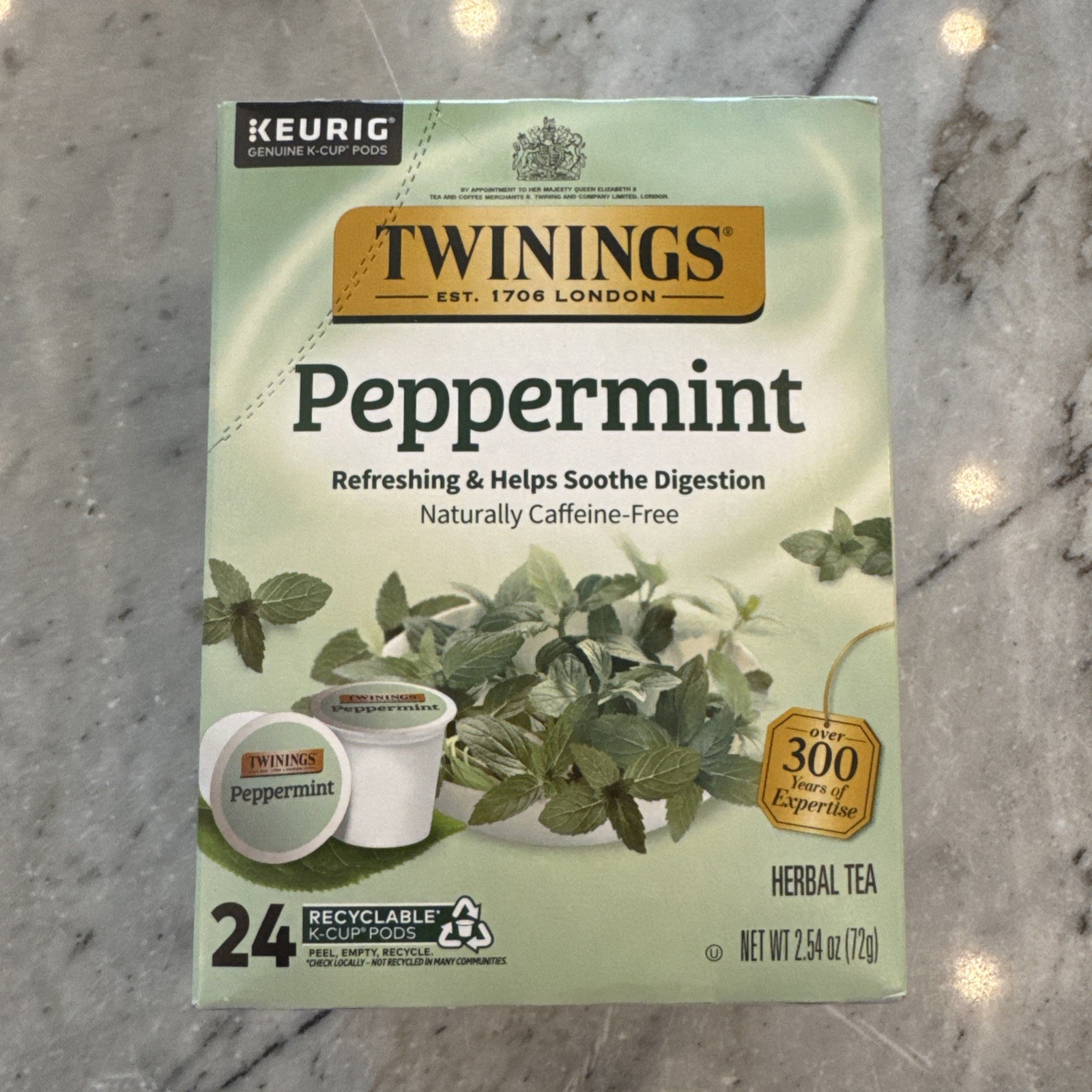 Pure Peppermint Herbal Tea K-Cup Pods for Keurig, 24 Count FREE SHIP