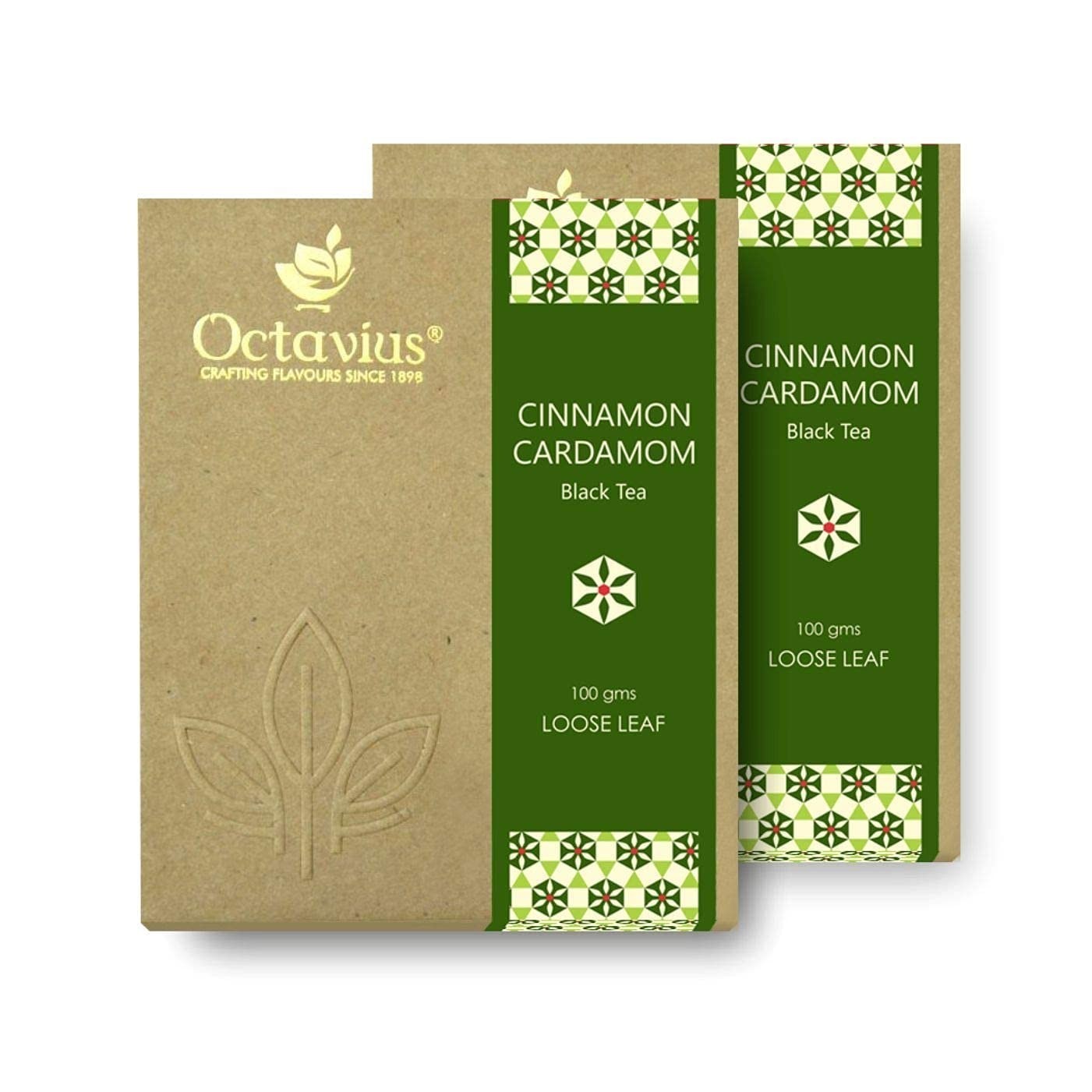 Octavius Cinnamon & Cardanom Loose Leaf Black Tea – 100 Gms (Pack of 2)