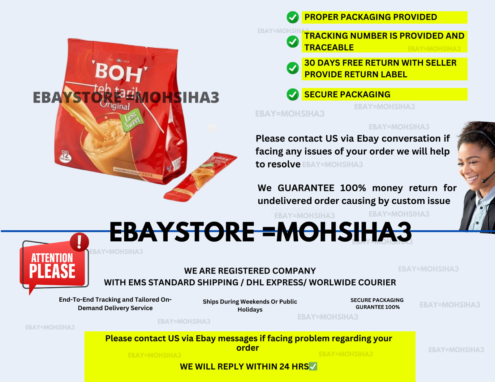 BOH 3in1 Tea TEH TARIK Kurang Manis Less Sweet 12’s (27g each) X 2 PACK