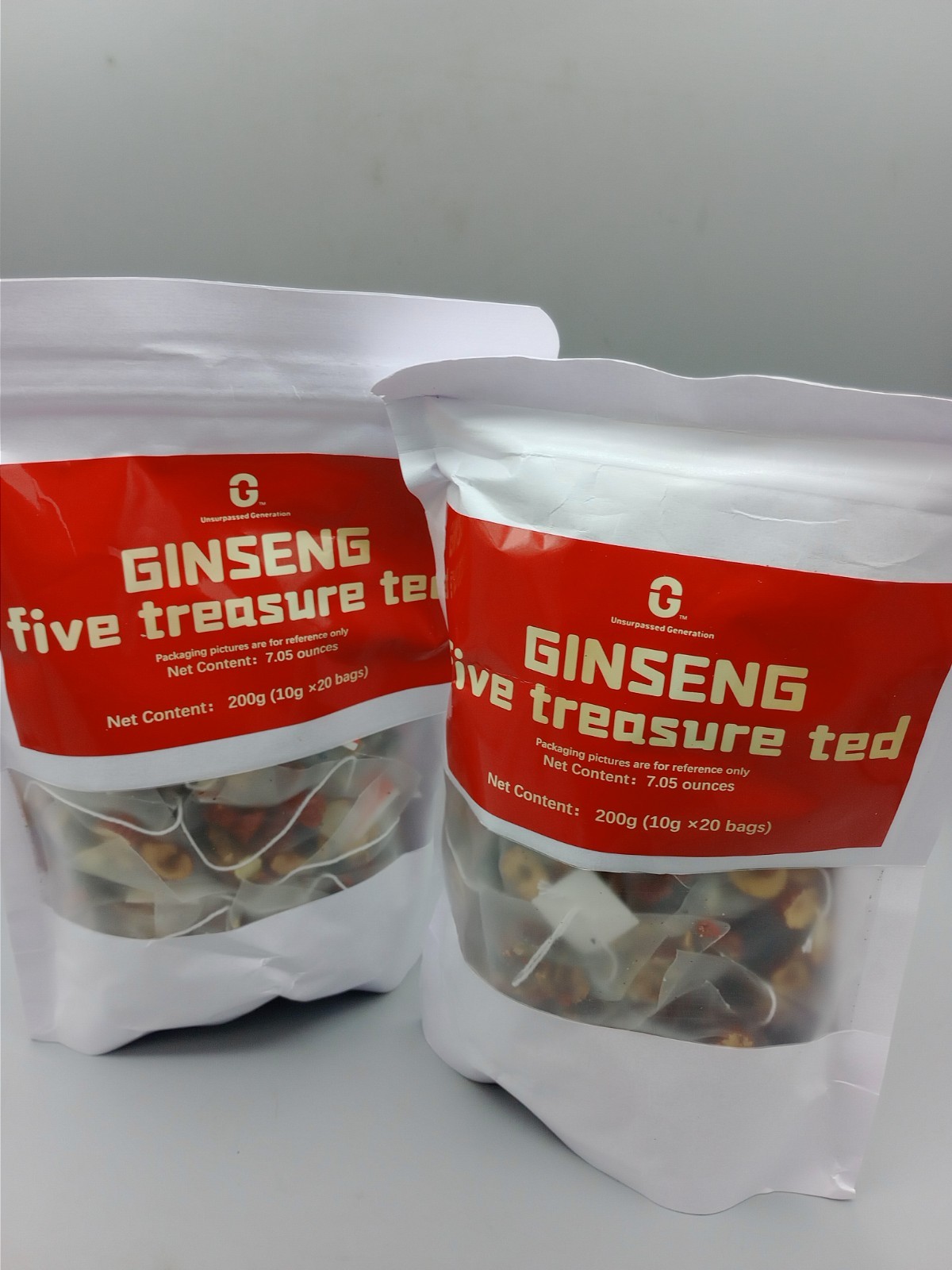Ginseng Treasure Tea Herbal Blend – 200g (20 Bags x 2 Package) Exp 10/2026
