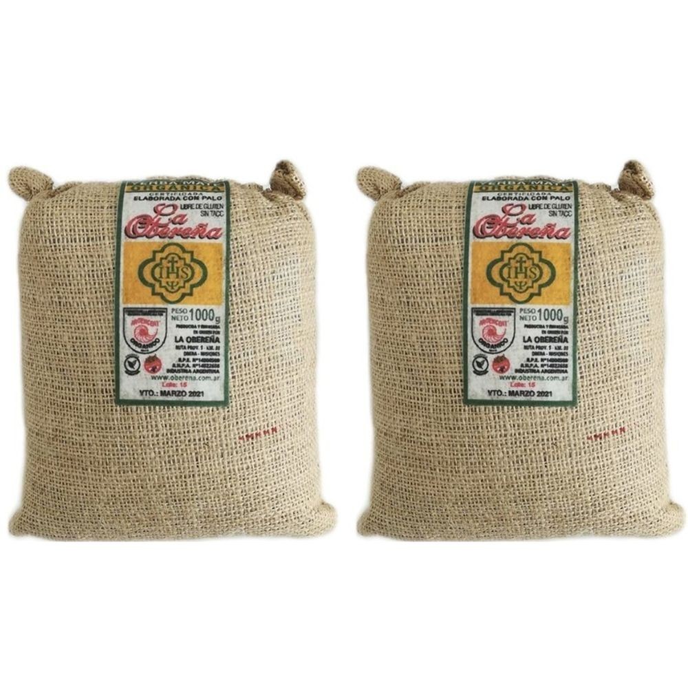 2-Pack La Obereña Organic Yerba Mate Loose Leaf Tea – 2.2 lb Each Bag