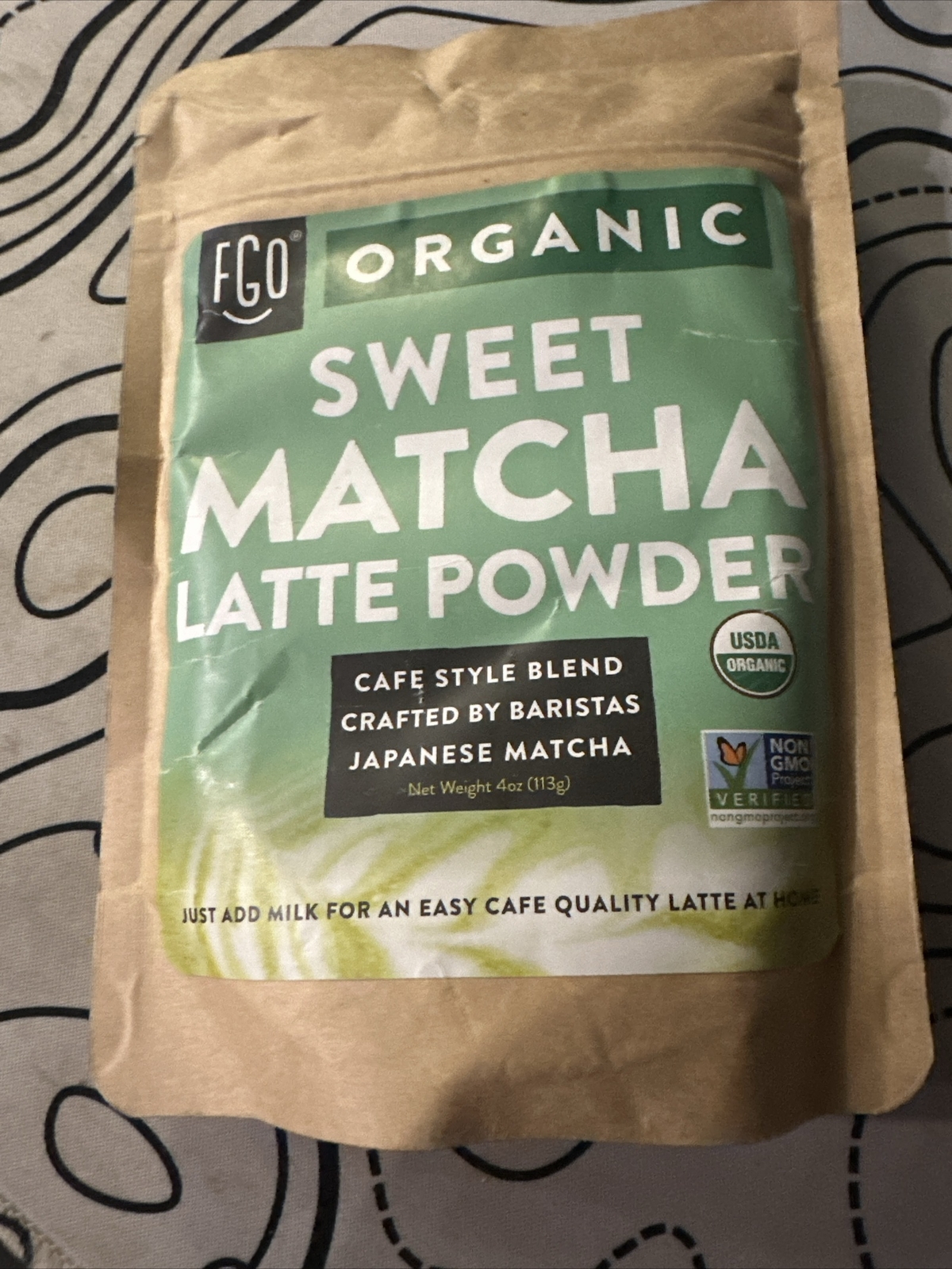 FGO Organic Sweet Matcha Latte Powder Cafe Style Blend Japanese Matcha
