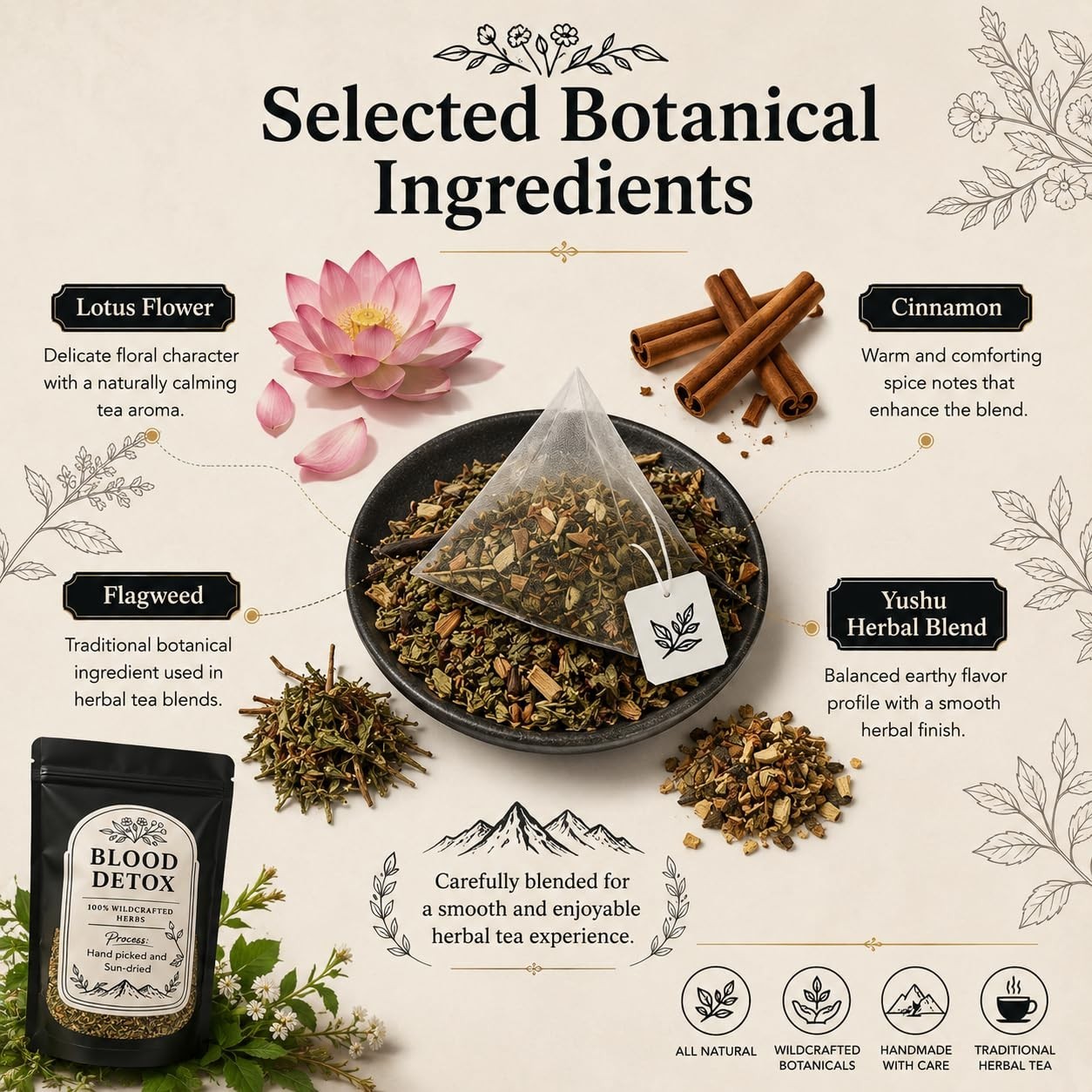 Blood Detox Tea Jamaica Herbal Loose Leaf Blend Caffeine Free 170g Natural Tea