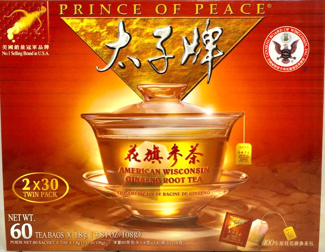 Prince of Peace American Wisconsin Ginseng Root Tea (2×30 Tea Bags) 1.8gx60 Bags