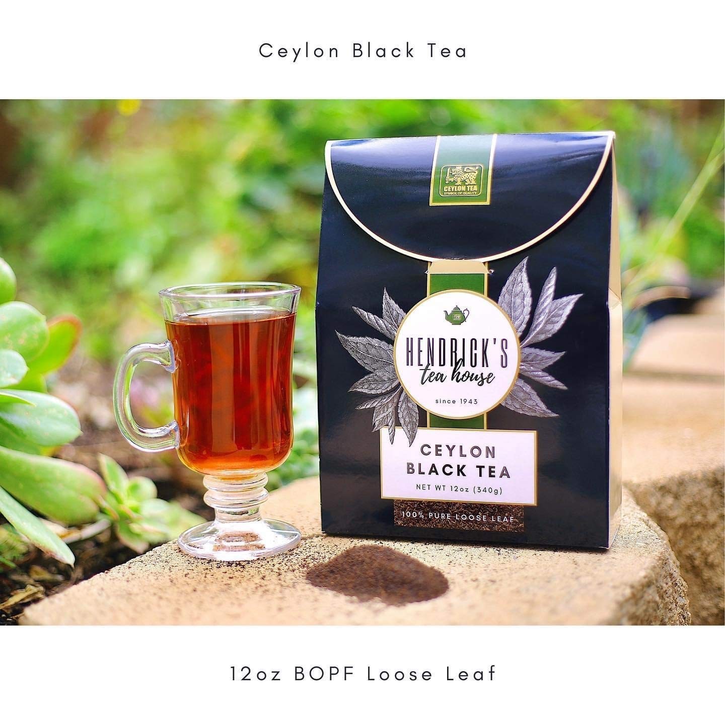 Hendrick Tea House Ceylon Black Tea 12 Oz BOPF Blend Loose Leaf