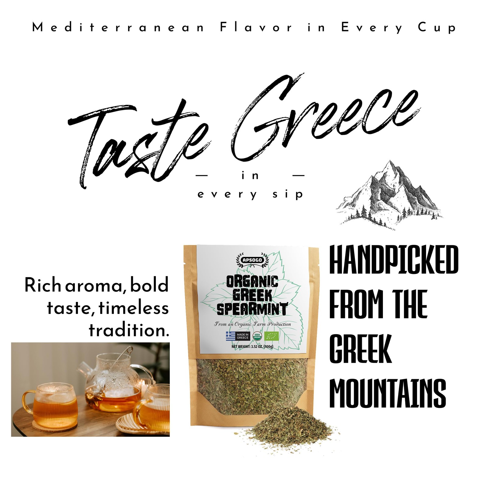 Organic Greek Spearmint – Dried Spearmint Leaves for Spearmint Tea Loose Leaf…