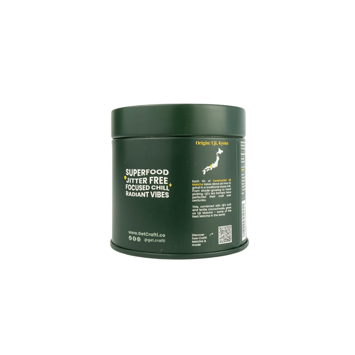 Crafti Ceremonial Grade Matcha Powder (Organic) – 1.06 ounce / 30 grams