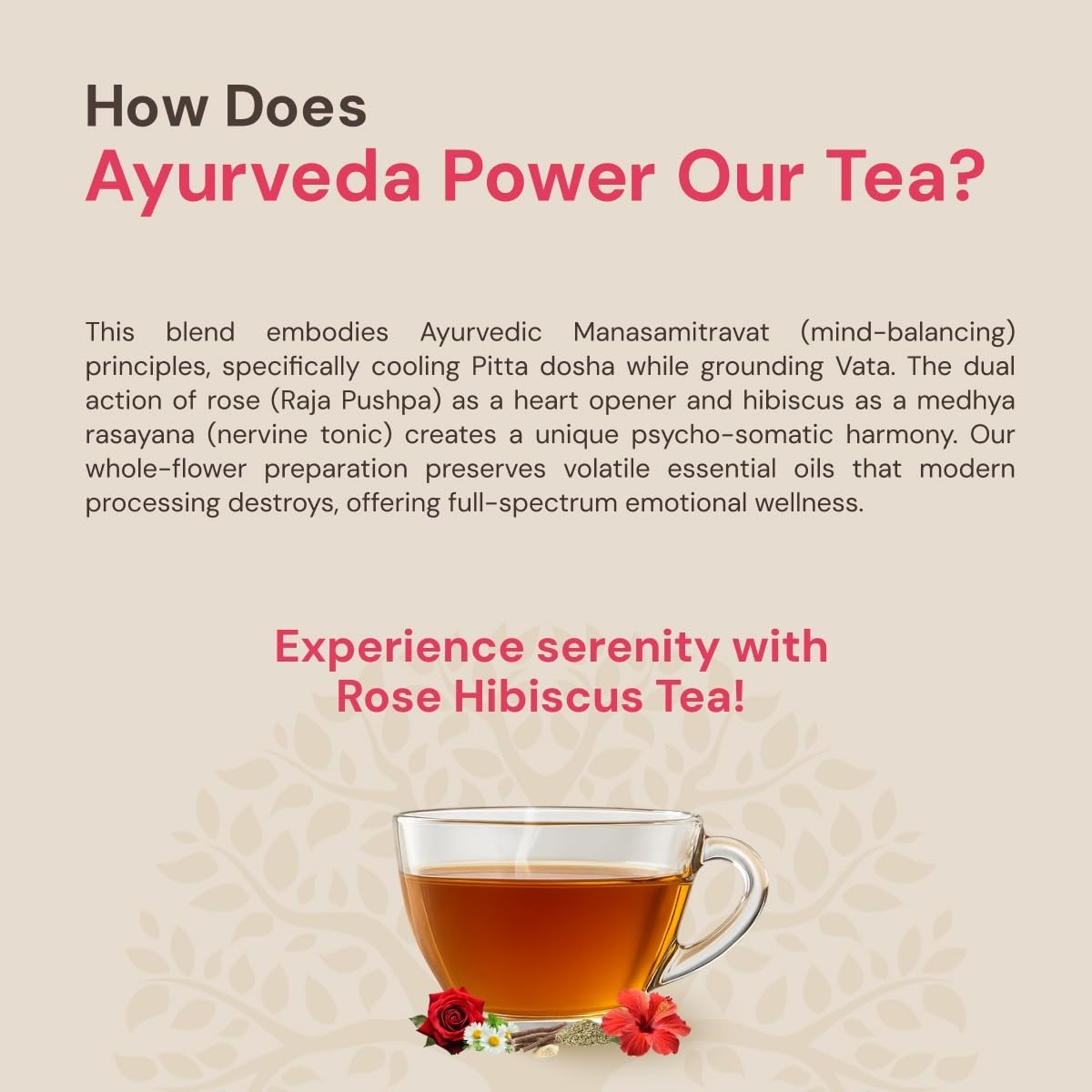 Maharishi Ayurveda All Natural Rose Hibiscus Herbal Tea, 20 Tea Bag