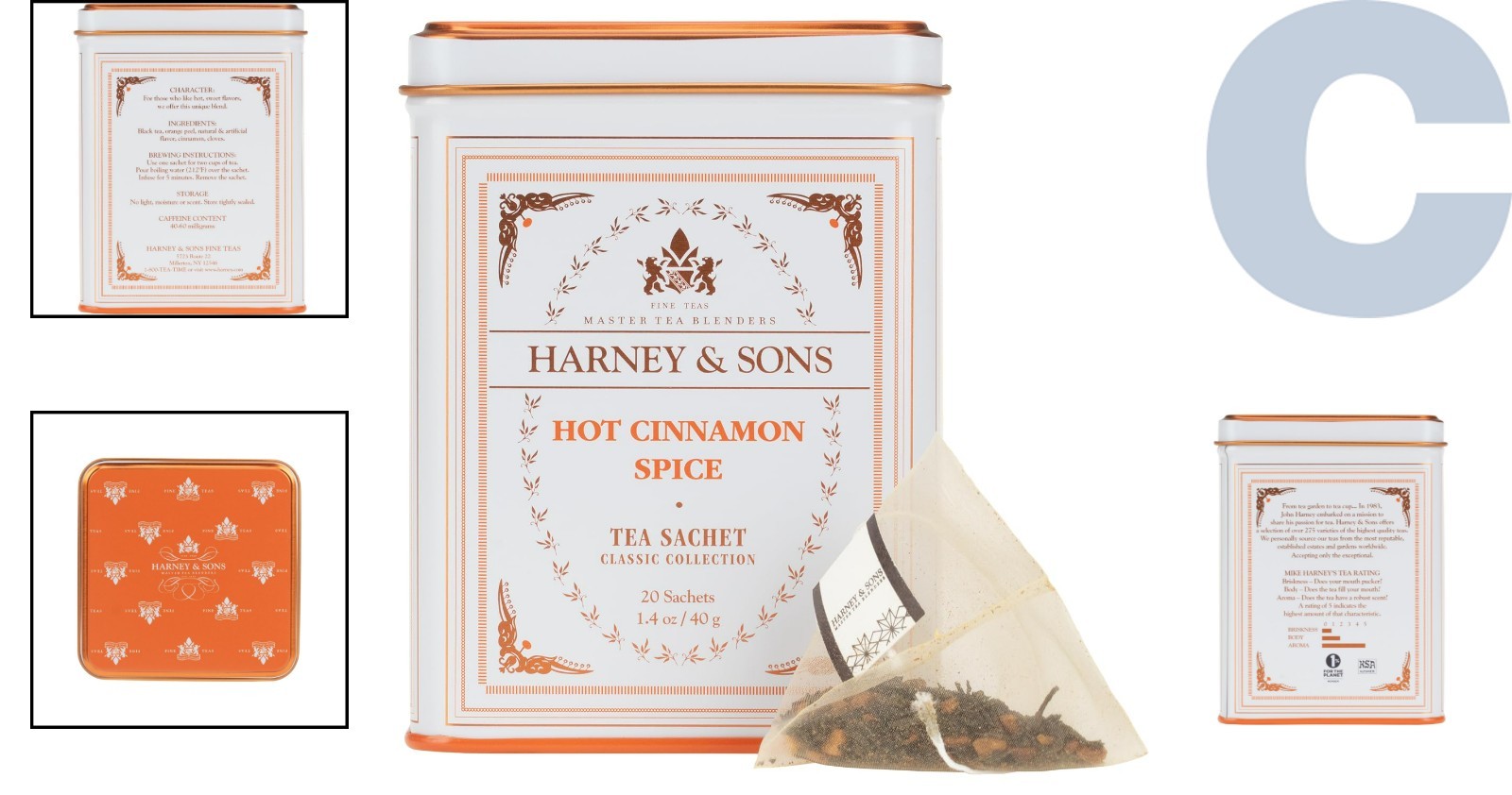 Classic Hot Cinnamon Spice Tea – 20 Sachets of Bold Flavor and Comfort