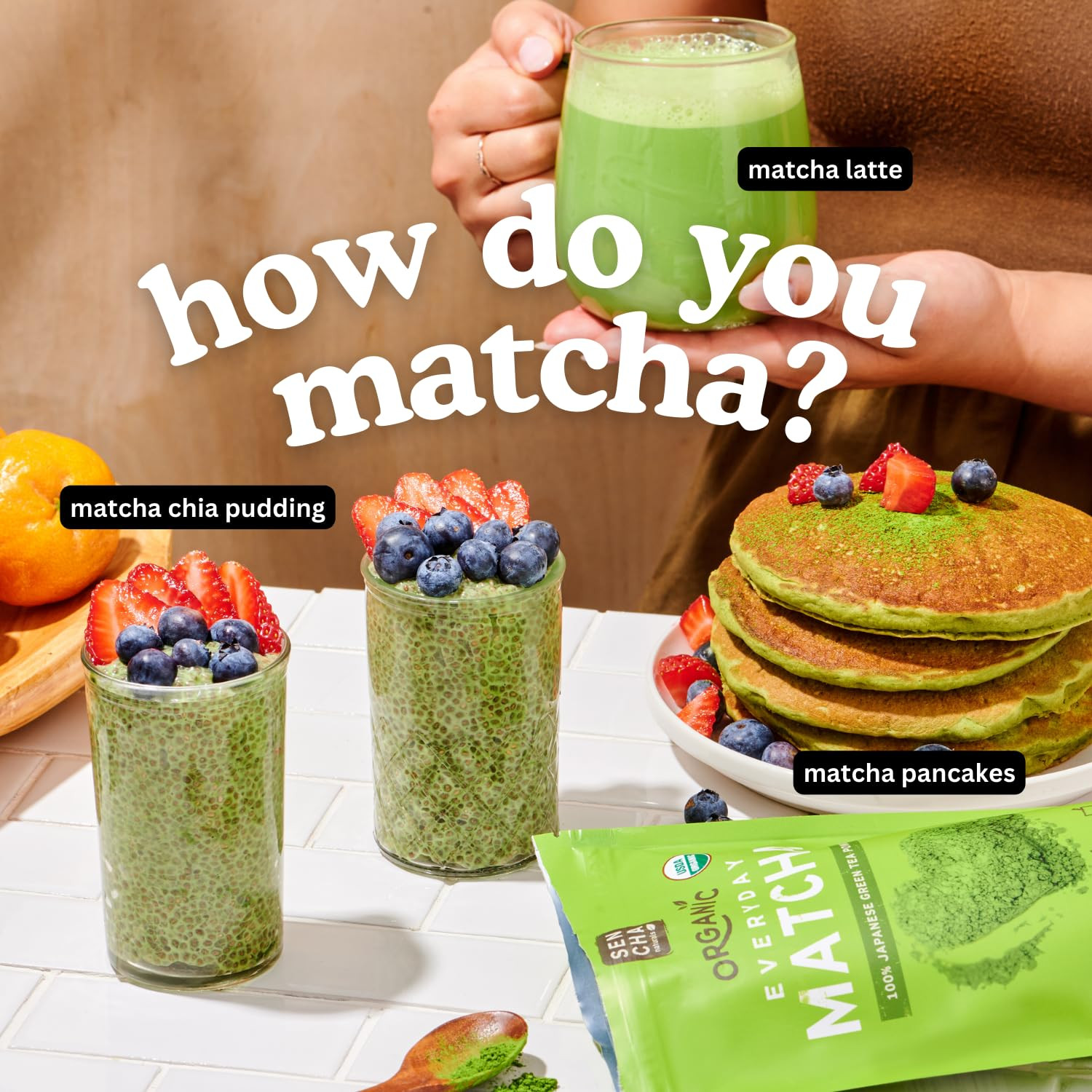 SEN CHA Naturals Organic Everyday Matcha Powder, Authentic Japanese Green Tea, P