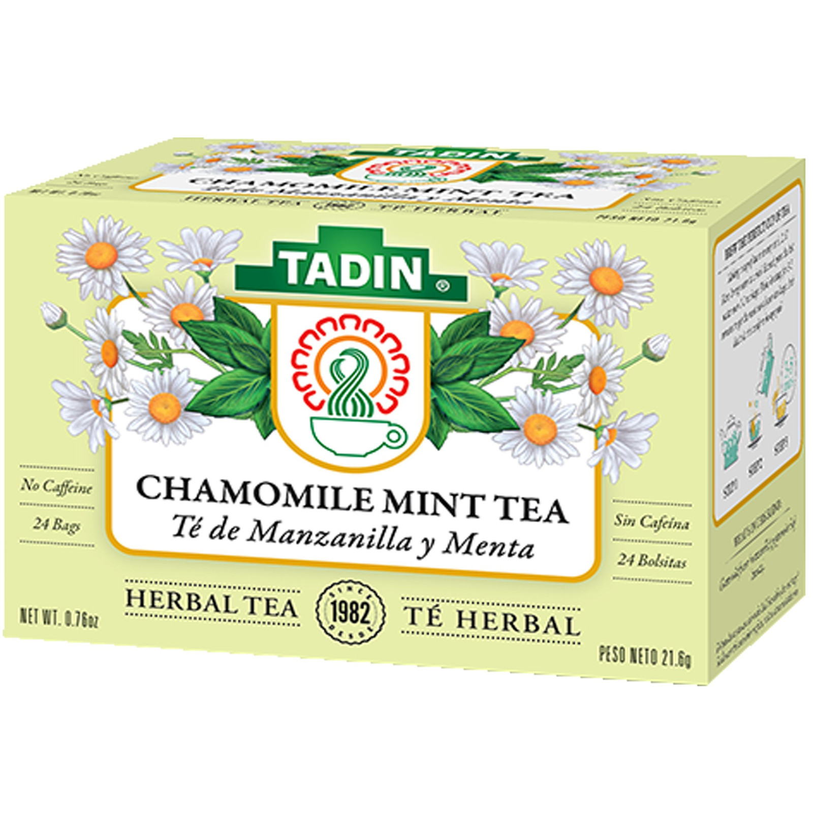 Chamomile Mint Herbal Tea 24 Bags USA Made Revitalizing Flavor and Wellness