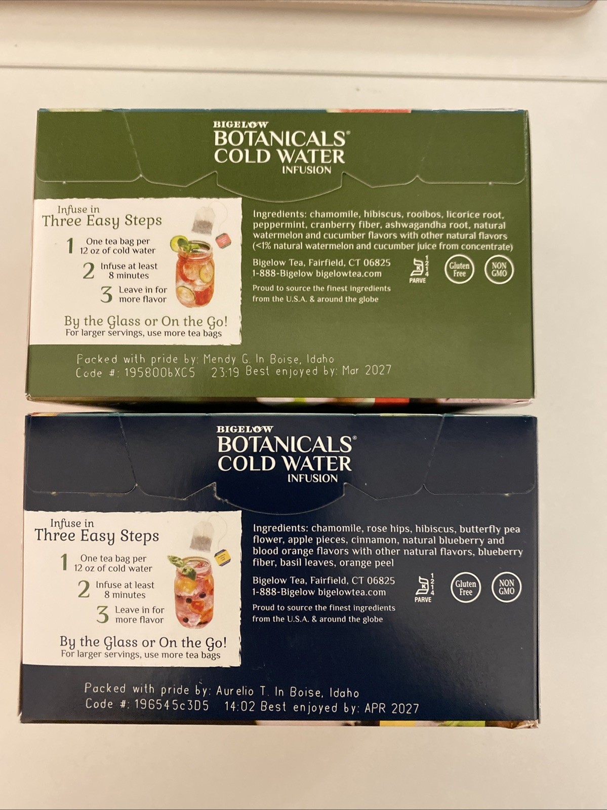 Bigelow Botanicals Cold Water Infusion Blackberry Citrus Basil Watermelon 2pk