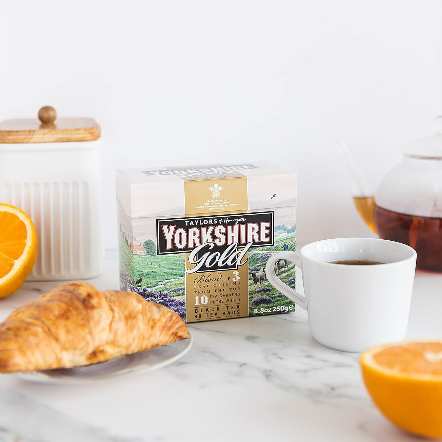 Classic British Breakfast Blend – Yorkshire Gold Pillow Tea Bags, 80 Count