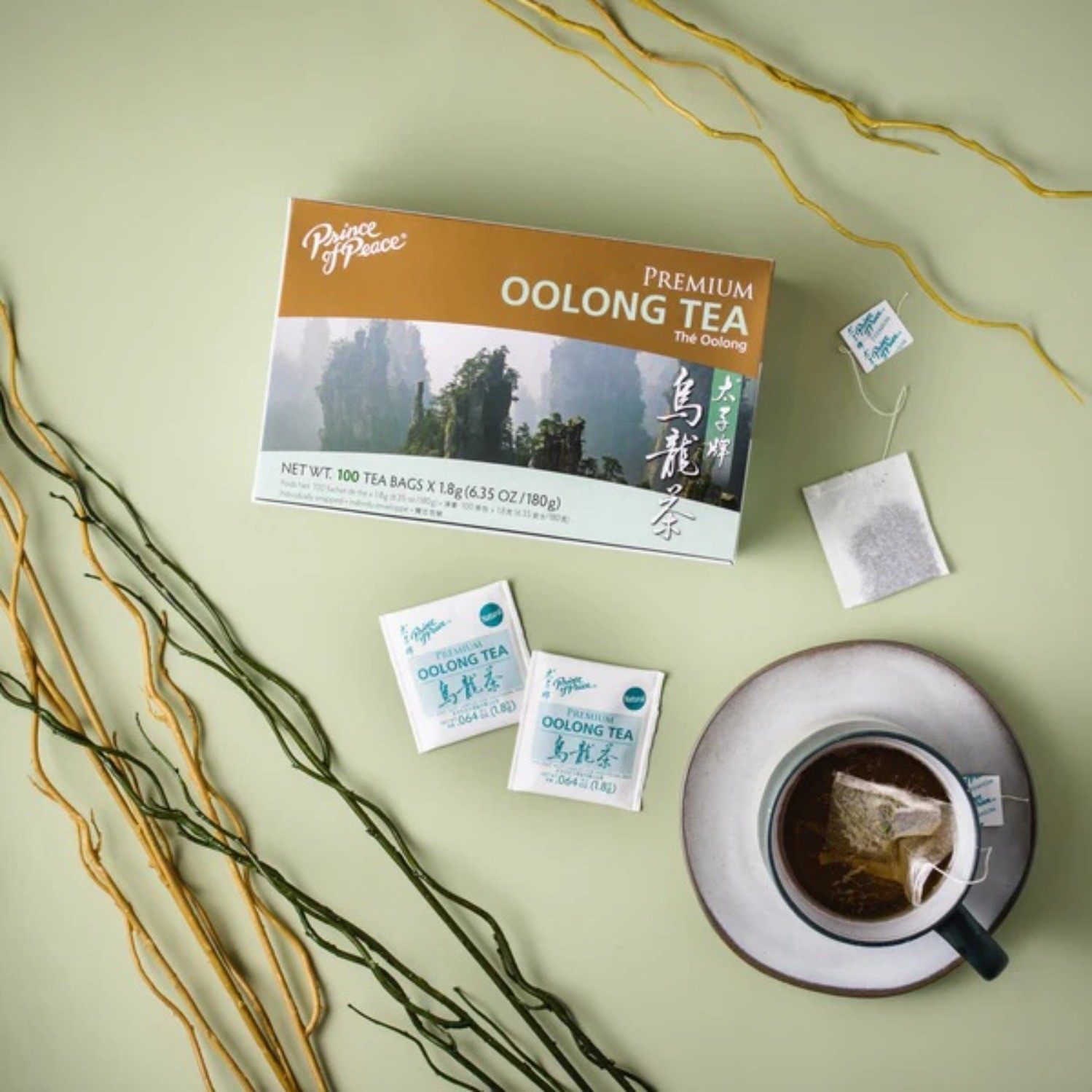 Premium Oolong Tea, 5 Boxes, 100 Tea Bags Each Box -Prince of Peace