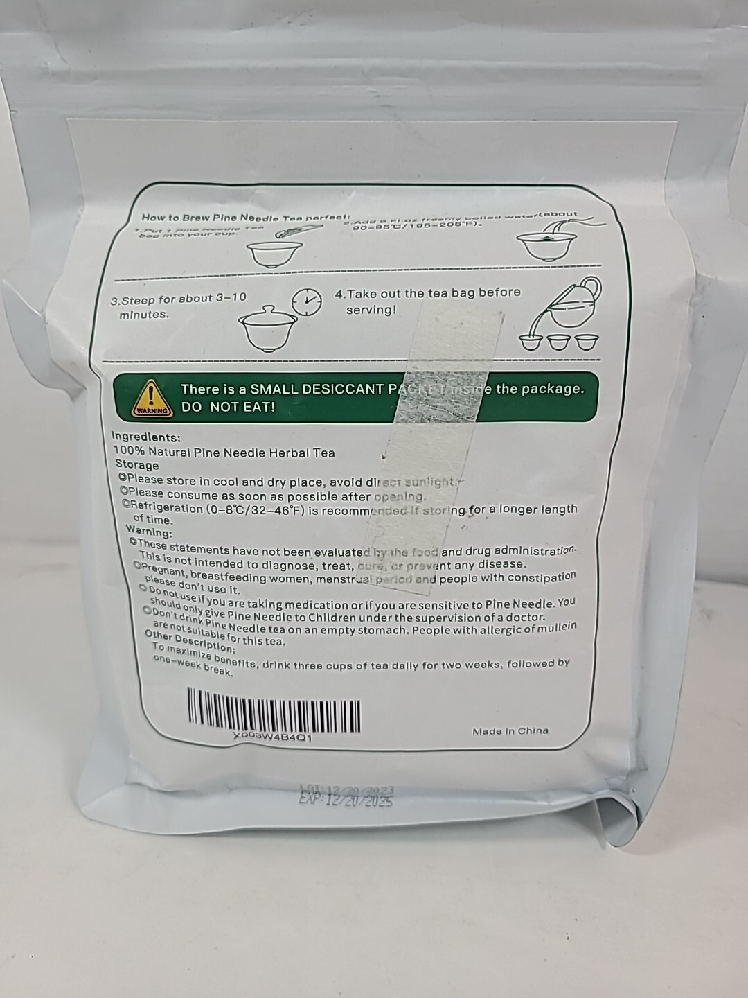 Natural Wild Pine Needle Tea 42 Bags,Rich In Vitamin A&C,Strengthen Immunity